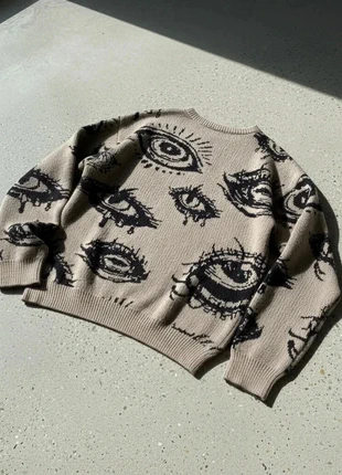 🤎 Pull Oversize Beige & Noir – Streetwear / Grunge / Y2K / Unisexe, marque: Maison Solène Rosefield, état: Très bon état, taille: M, 58,90 €, 62,55 € Protection acheteurs incluse