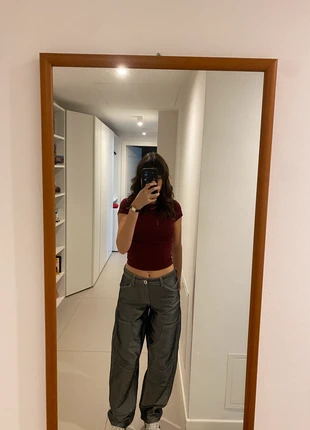 Bershka Pantaloni Baggy Skater Vita Bassa Grigi Effetto Metallico (Taglia EU 32), marque: Bershka, état: Neuf sans étiquette, taille: XXS / 32 / 4, 15,00 €, 16,45 € Protection acheteurs incluse