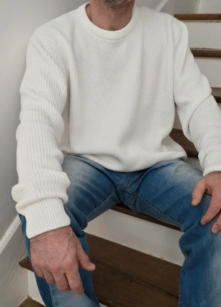 Pull homme BZB écru – coupe loose doux Taille M, marca: BZB, estado: Nuevo sin etiquetas, tamaño: M, 20,00 €, 21,70 € Protección al comprador Pro incluida