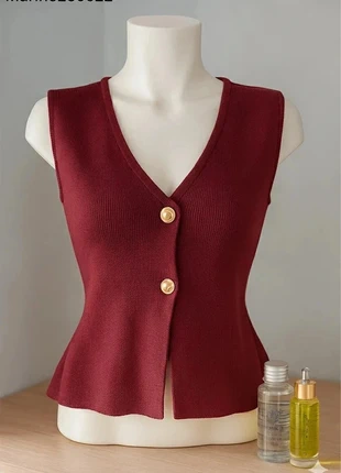 🌹 Top / Gilet sans manches bordeaux Taille S – Indefeir – Neuf, marca: Indefeir, estado: Novo com etiquetas, tamanho: S / 36 / 8, €36.62, €39.15 inclui Proteção do Comprador
