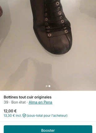 Bottines en cuir Elma en Pena, brand: Alma en Pena, condition: Very good, size: 39, €9.00, €10.15 includes Buyer Protection