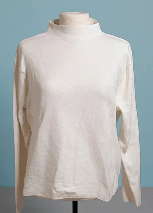 MNG Mango witte coltop XXL – zachte viscose basic – lange mouw, merk: Mango, staat: Heel goed, maat: XXL / 44 / 16, € 15,00, € 16,45 inclusief Kopersbescherming