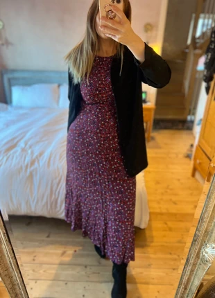 M&S Collection Red & Purple Leopard Midi Dress – Size 10, brand: Marks & Spencer, condition: Very good, size: S / UK 8-10, £12.00, £13.30 includes Buyer Protection