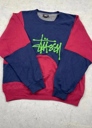 Sweat Stüssy Vintage Oversize Y2K Retro Rework Bleu / rouge - Taille M, marque: Stüssy, état: Très bon état, taille: M, 30,00 €, 32,20 € Protection acheteurs incluse