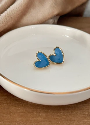 Superbes puces d’oreilles dorées coeurs bleus neuves, marque: Boutique indépendante, état: Neuf sans étiquette, 7,00 €, 8,05 € Protection acheteurs incluse