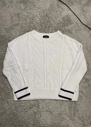 Pull d’hiver torsadé tressé Saint James femme blanc et bleu marine / Taille S - 128, marque: Saint James, état: Très bon état, taille: S / 36 / 8, 50,00 €, 53,20 € Protection acheteurs incluse