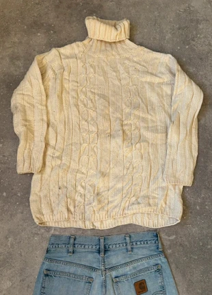 Pull d’hiver col roulé à motifs cable knit ethnic style Aran wool vintage 80s 90s 00s y2k 50% laine, brand: Vintage Dressing, condizioni: Buone, taglia: M, €30.00, €32.20 include la Protezione acquisti Pro