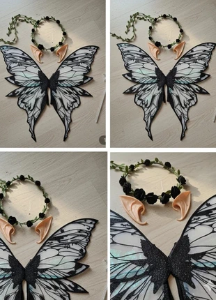 Ailes Féeriques Noires & Blanches – Dark Fairy / Elfique / Cosplay / Festival, marque: Atelier Ysée, état: Très bon état, taille: M / 38 / 10, 29,99 €, 32,19 € Protection acheteurs (Pro) incluse