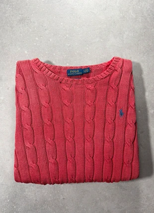 Pull torsadé Ralph Lauren col rond rose - taille M femme, marque: Ralph Lauren, état: Très bon état, taille: M / 38 / 10, 52,00 €, 55,30 € Protection acheteurs (Pro) incluse