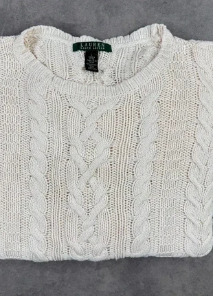 Pull Torsadé Femme Lauren Ralph Lauren Manches longues Col rond Ecru Coton/Acrylique L, marque: Lauren Ralph Lauren, état: Bon état, taille: L / 40 / 12, 10,00 €, 11,20 € Protection acheteurs incluse