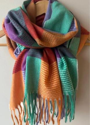 Sjaal dames groen paars lila - wintersjaal - geblokt en kleurrijk, estado: Novo com etiquetas, €13.99, €15.39 inclui Proteção do Comprador