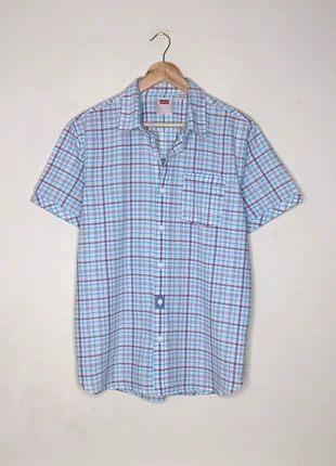 Levi’s Checkered Shirt, White & Turquoise, Short Sleeve, Size M, Classic Style, brand: Levi's, condizioni: Ottime, taglia: M, €22.00, €23.80 include la Protezione acquisti