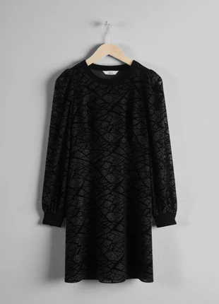 & Other Stories – Premium & Elegant Black Fitted Velvet Dress With Sheer Puffy Sleeves – M 🌸👠, marque: & Other Stories, état: Très bon état, taille: M / 38 / 10, 39,99 €, 42,69 € Protection acheteurs (Pro) incluse