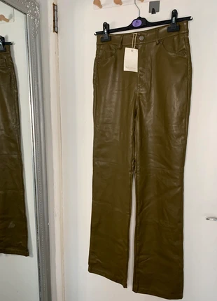 Khaki Pleather Trousers, brand: Pull & Bear, condition: New with tags, size: M / 38 / 10, €14.99, €16.44 includes Buyer Protection