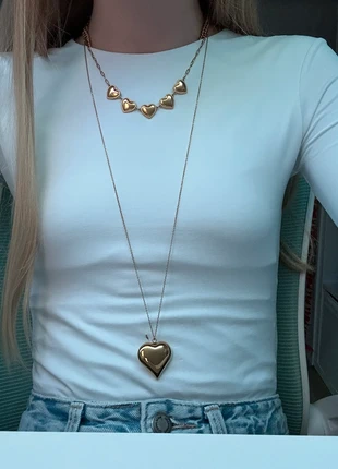 Lange hartjes ketting, merk: Meet Me There, staat: Nieuw zonder prijskaartje, € 6,00, € 7,00 inclusief Kopersbescherming