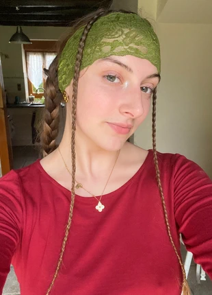 Bandeau en dentelle vert olive, marque: Fait Main, état: Neuf avec étiquette, taille: Taille unique, 4,50 €, 5,43 € Protection acheteurs incluse