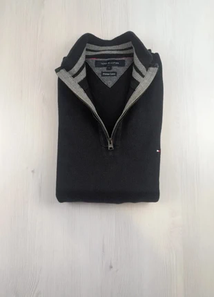Pull 1/4 Zip Bleu Marine Tommy Hilfiger Logo Brodé/ Taille L / 021, marca: Tommy Hilfiger, estado: Muito bom, tamanho: L, €28.00, €30.10 inclui Proteção do Comprador Pro