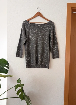 Grauer Glitzer Strickpullover mit Pailletten, Vero Moda, NEU, Größe L, marque: Vero Moda, état: Neuf sans étiquette, taille: L / 40 / 12, 13,00 €, 14,35 € Protection acheteurs incluse