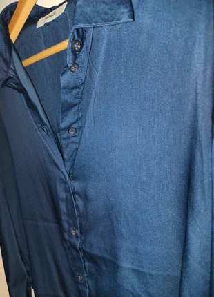 Chemise bleue nuit effet satiné, brand: Promod, condition: New without tags, size: M / 38 / 10, €3.00, €3.85 includes Buyer Protection