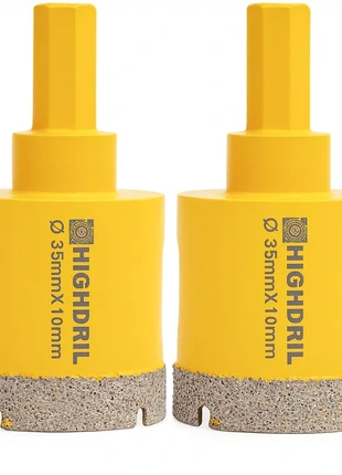 2× 35mm Diamond Core Drill Bit – Vacuum Brazed Hole Saw for Tile Porcelain, condition: Like new, £9.00, £10.15 includes Buyer Protection