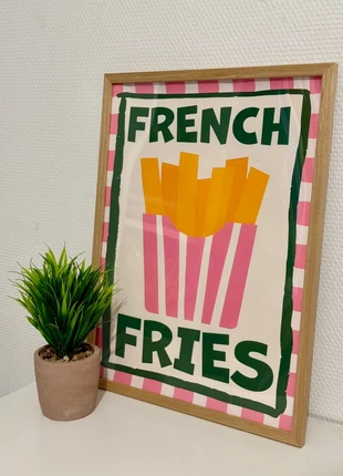 Affiche décorative 30×40cm motif frites cuisine aesthetic tendance vintage pinterest cadeau Noël, merk: Tendance, staat: Nieuw met prijskaartje, € 12,00, € 13,30 inclusief Kopersbescherming
