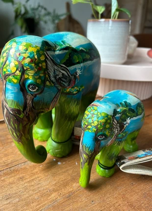 Kunstof olifanten beschilderd multicolor van Elefant parade, merk: Parade, staat: Nieuw zonder prijskaartje, € 50,00, € 53,20 inclusief Kopersbescherming