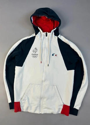 Vintage 2000s lacoste france Frankreich Olympische Spiele zip Hoodie weiß Navy Pashanim, merk: Lacoste, staat: Heel goed, maat: M, € 39,90, € 42,60 inclusief Kopersbescherming