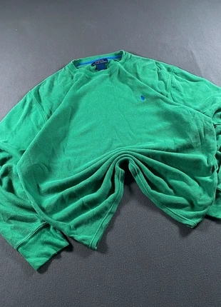 POLO Ralph Lauren Pull Thermal T-shirt Long Maille Gauffrée Vert Vif Logo T.L Homme Coton, marca: Ralph Lauren, estado: Muy bueno, tamaño: L, 45,00 €, 47,95 € Protección al comprador incluida