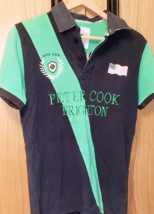 Polo Peter Cook Brighton Talla L - Rayas Verde y Azul Marino, marca: Peter Cook, estado: Muito bom, tamanho: L, €5.00, €5.95 inclui Proteção do Comprador