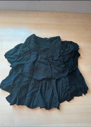 Jupe noir patineuse froncée et étagée avec volants Boohoo, brand: Boohoo, condition: New without tags, size: M / 38 / 10, €3.00, €3.85 includes Buyer Protection