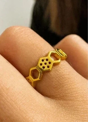 Bague réglable alvéoles d’abeille dorée – style nature chic, état: Neuf sans étiquette, taille: Ajustable, 9,50 €, 10,68 € Protection acheteurs incluse