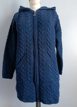 Veste irlandaise en pure laine marine taille L, marque: Aran Crafts, état: Neuf avec étiquette, taille: L / 40 / 12, 70,00 €, 74,20 € Protection acheteurs incluse