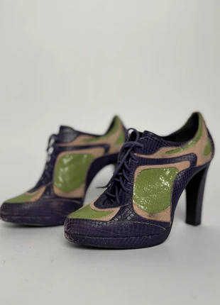 Escarpins à lacets vintage années 90, design patchwork cuir, marque: Vintage Dressing, état: Bon état, taille: 37, 35,00 €, 37,45 € Protection acheteurs incluse