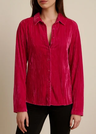 Fuchsia Velvet Textured Long Sleeve Shirt – Soft & Stylish, marque: Primark, état: Neuf sans étiquette, taille: L / 40 / 12, 8,00 €, 9,10 € Protection acheteurs incluse