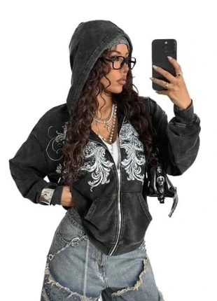 Gilet pull zip noir style Gotique, marque: Aesthetic, état: Neuf sans étiquette, taille: S / 36 / 8, 59,99 €, 63,69 € Protection acheteurs incluse