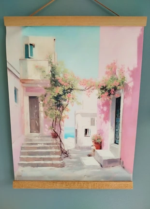 Affiche peinture à l'huile ruelle paysage pastelle, état: Très bon état, 8,00 €, 9,10 € Protection acheteurs (Pro) incluse