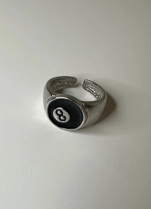 Bague argentée modèle boule de billard, marque: CHROME, état: Très bon état, taille: Ajustable, 6,99 €, 8,04 € Protection acheteurs (Pro) incluse