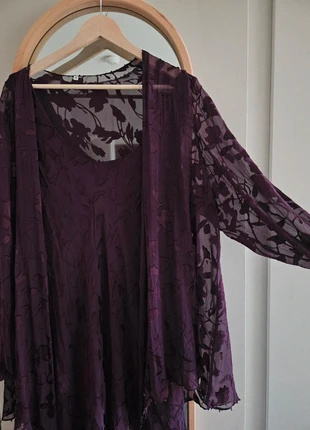 Chic purple designer dress / with bolero, brand: Mon Cheri, condition: Very good, size: 4XL / 48 / 20, €70.00, €74.20 includes Buyer Protection