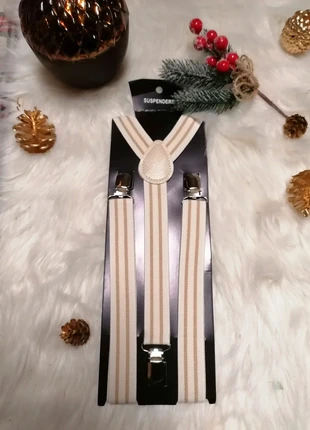 Bretelles vintage rayées crème et blanches pinces argentées tendance mariage 2026, brand: GMMboutique, condition: New without tags, €6.00, €7.00 includes Buyer Protection Pro