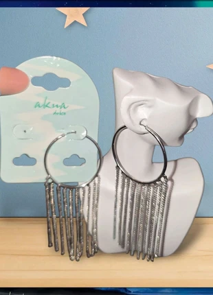 Lindos pendientes argolla con cadenas que apenas pesan, marque: mercadillo medieval, état: Neuf avec étiquette, 1,50 €, 2,28 € Protection acheteurs incluse