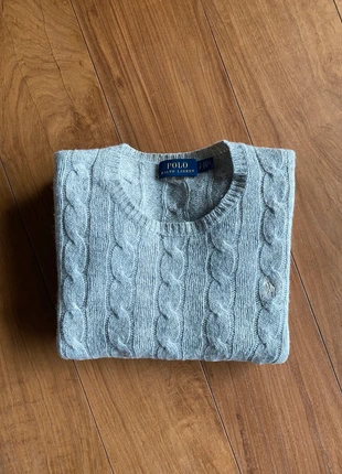 Maglione Ralph Lauren grigio chiaro con cavallino bianco, merk: Ralph Lauren, staat: Heel goed, maat: S / 36 / 8, € 54,99, € 58,44 inclusief Kopersbescherming