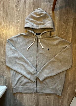 Pull à capuche full zip homme Ralph Lauren gris logo brodé bleu marine taille XL, marque: Ralph Lauren, état: Bon état, taille: XL, 35,00 €, 37,45 € Protection acheteurs incluse