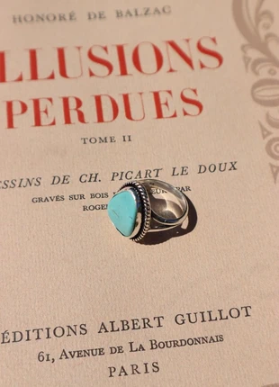 Sterling Silver Turquoise Ring, brand: GleeArtStudio, condizioni: Nuovo con cartellino, taglia: 17,7 mm Ø / 16, €59.00, €62.65 include la Protezione acquisti Pro