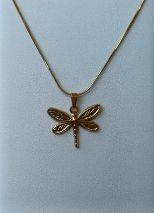 Gouden stainless steel ketting met libelle bedel, merk: Bohemian, staat: Nieuw zonder prijskaartje, € 7,50, € 8,58 inclusief Kopersbescherming