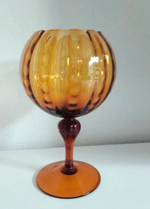 Coupe à pied cristal ambré - vintage, merk: Vintage, staat: Heel goed, € 59,00, € 62,65 inclusief Kopersbescherming