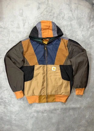 Reworked Multicolor Workwear Hoodie Jacket – Carhartt Style Vintage Duck 2000s, marque: Re-Worked, état: Très bon état, taille: L, 39,99 €, 42,69 € Protection acheteurs incluse