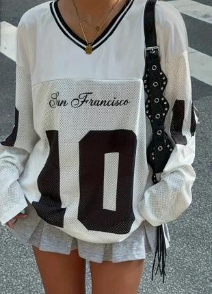 Maglia Jersey Americana Manica Lunga Stile Streetwear/Y2K – NUOVA, merk: Vintage Dressing, staat: Nieuw zonder prijskaartje, maat: S / 36 / 8, € 14,00, € 15,40 inclusief Kopersbescherming