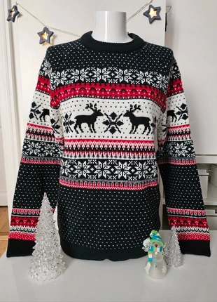 Pull Noël cerfs et flocons C&A M, marke: C&A, zustand: Sehr gut, größe: M, 15,00 €, 16,45 € inklusive Vinted-Käuferschutz