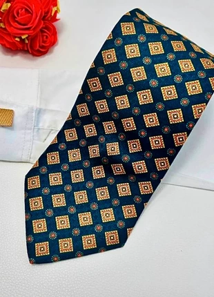 Cravate Belvédère Austria - soie bleu médaillon - vintage 70s 80s - très bon état, marque: Belvedere, état: Très bon état, 30,00 €, 32,20 € Protection acheteurs (Pro) incluse