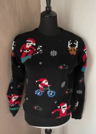 Unisex Christmas jumper Santa pixel art black M, marque: Noël, état: Très bon état, taille: M / 38 / 10, 15,95 €, 17,45 € Protection acheteurs (Pro) incluse